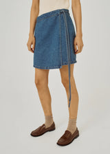 NINNI TIE DENIM SKIRT